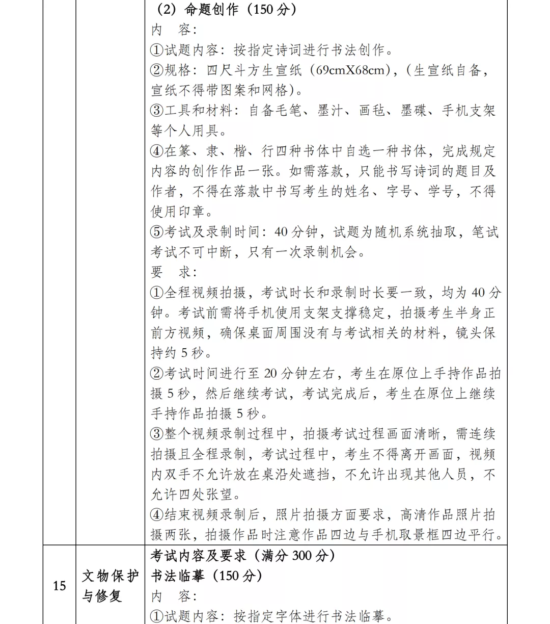 大连艺术学院2022艺术专业考试校考报名公告与省统考子科类对照表