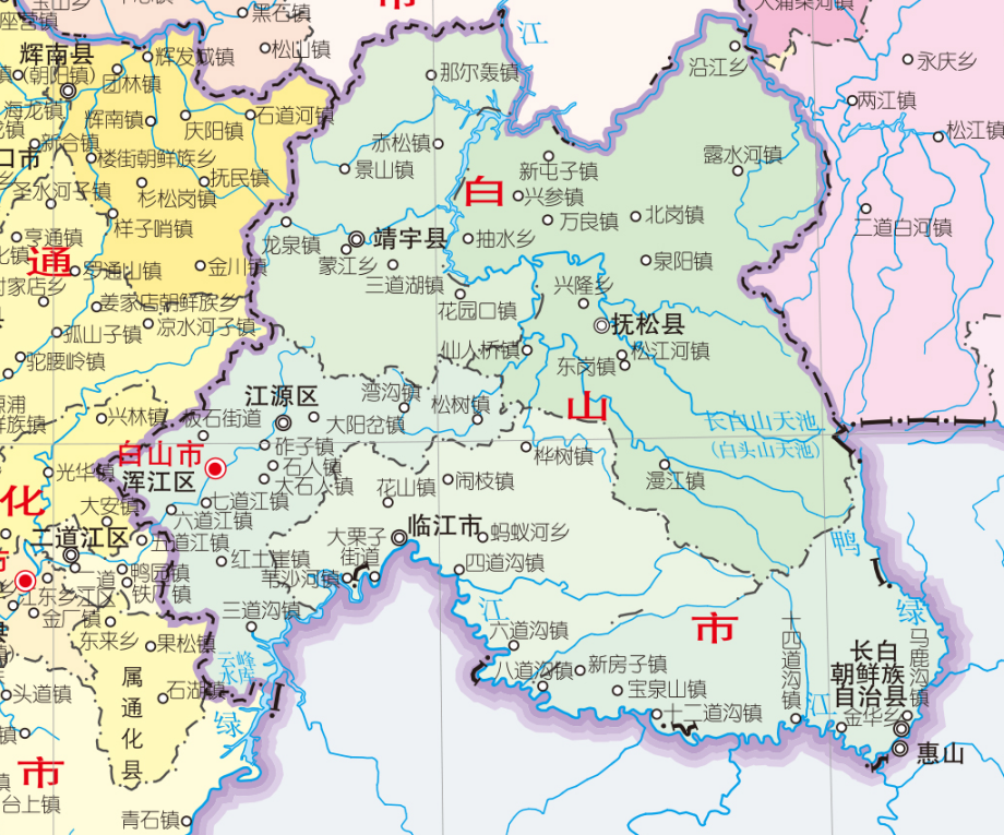 下图为白山市地图.长白山森工集团:森林面积194万公顷,森林覆盖率86.