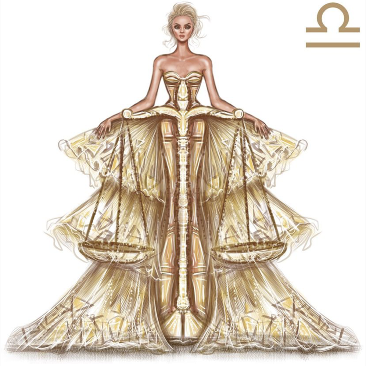 华丽服饰下的十二星座人物立绘,画师设计人物有时也可以设计服装