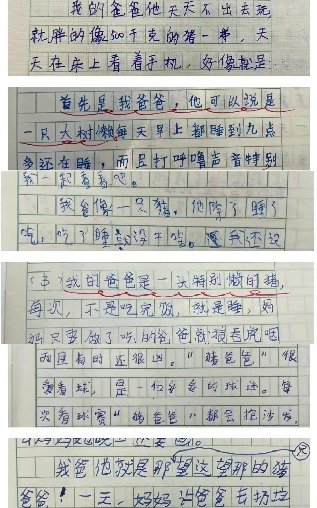 爸爸像什么动物？学生不约而同写出答案，老师：有点尴尬