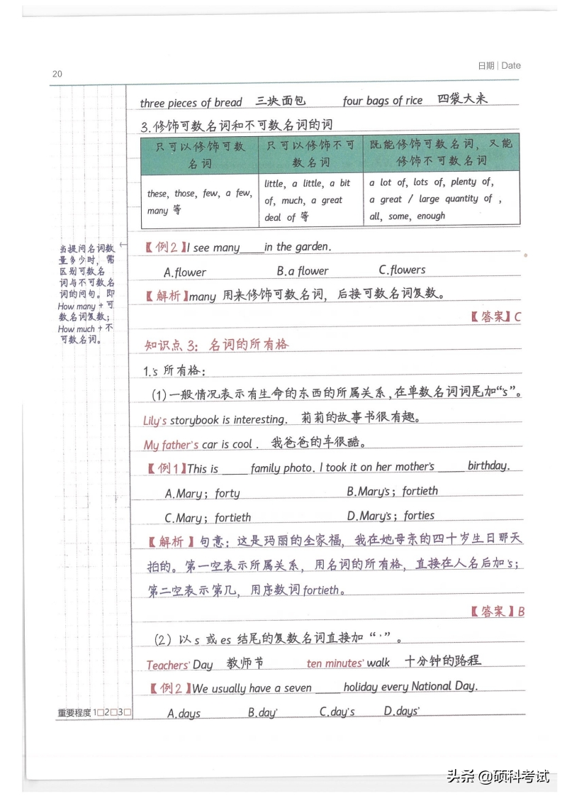 小升初英语：小学状元学霸笔记（pdf版，共212页）替孩子收藏好