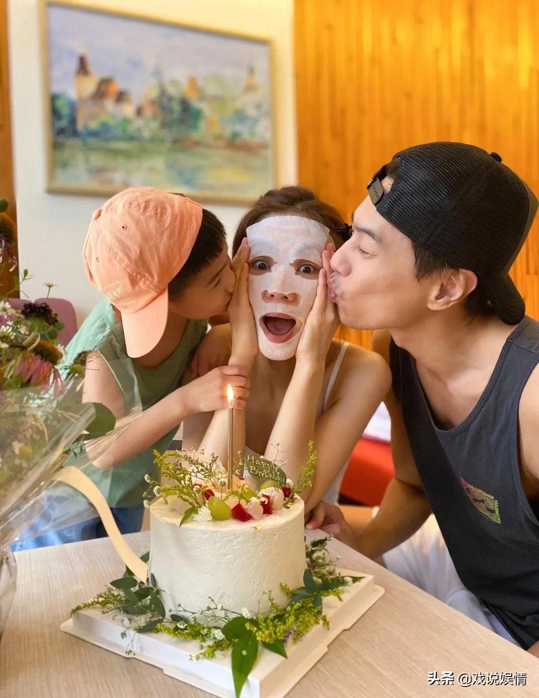 陈嘉桦晒全家福庆41岁生日，戏称长大的儿子劲宝为“猛男”