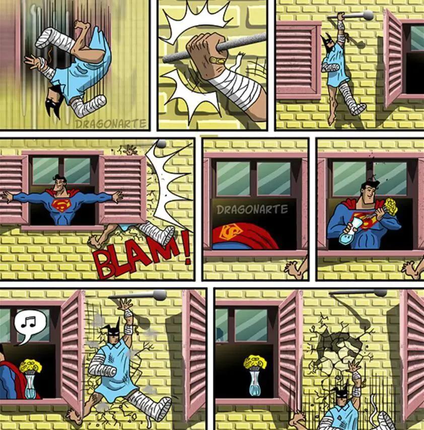 漫威DC搞笑漫画，蝙蝠侠和超人比赛射飞镖，闪电侠：你们礼貌吗？