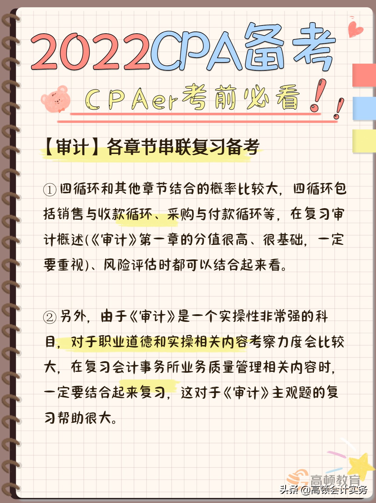 注会审计考试题型分值，2022年变化趋势分析，注意这些章节的备考