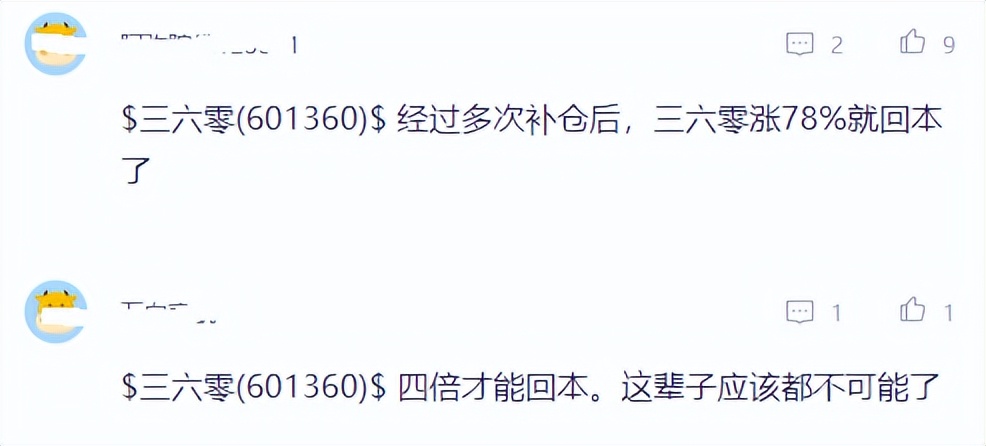 “四倍才能回本”，三六零的股价重回下跌趋势，股民户均浮亏13万