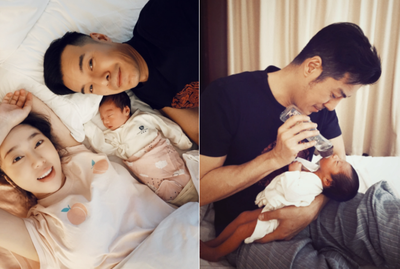 “许大茂”海一天晒全家福，手臂壮实太抢镜，娇妻穿吊带裙炫细腿