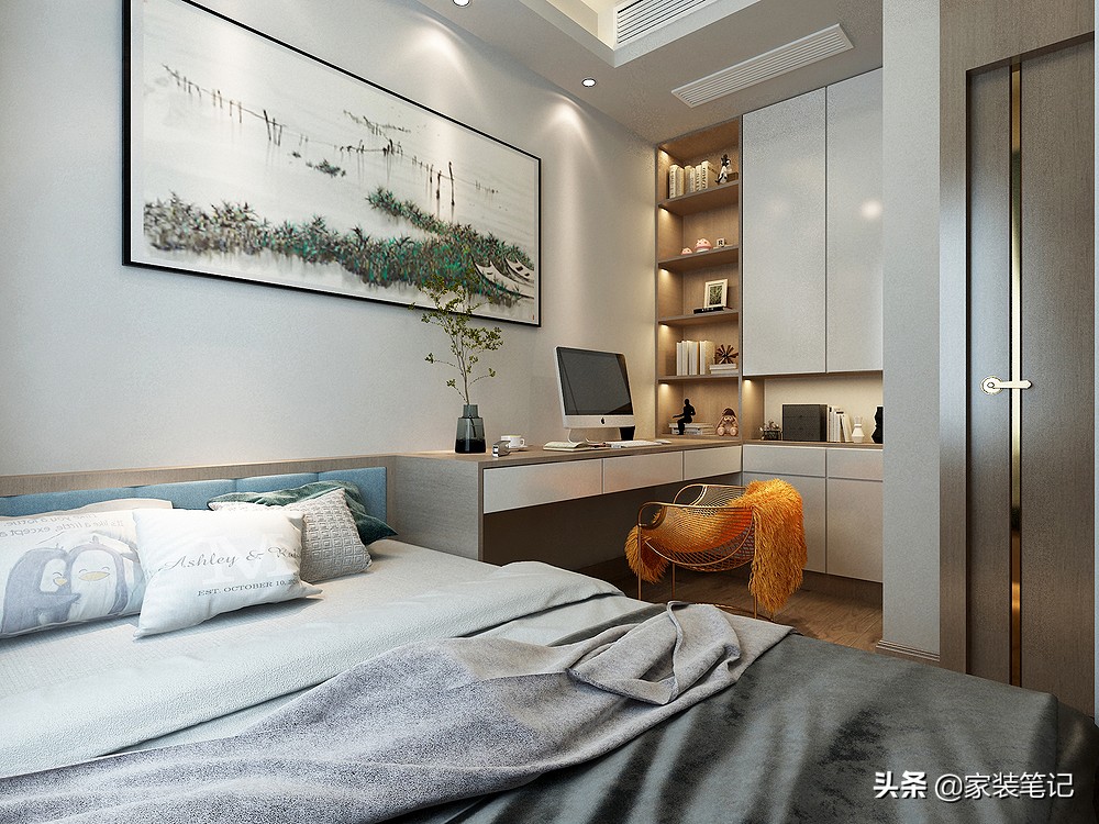 130㎡的四居室，装修现代中式，全屋时尚、前卫又有意境，很喜欢