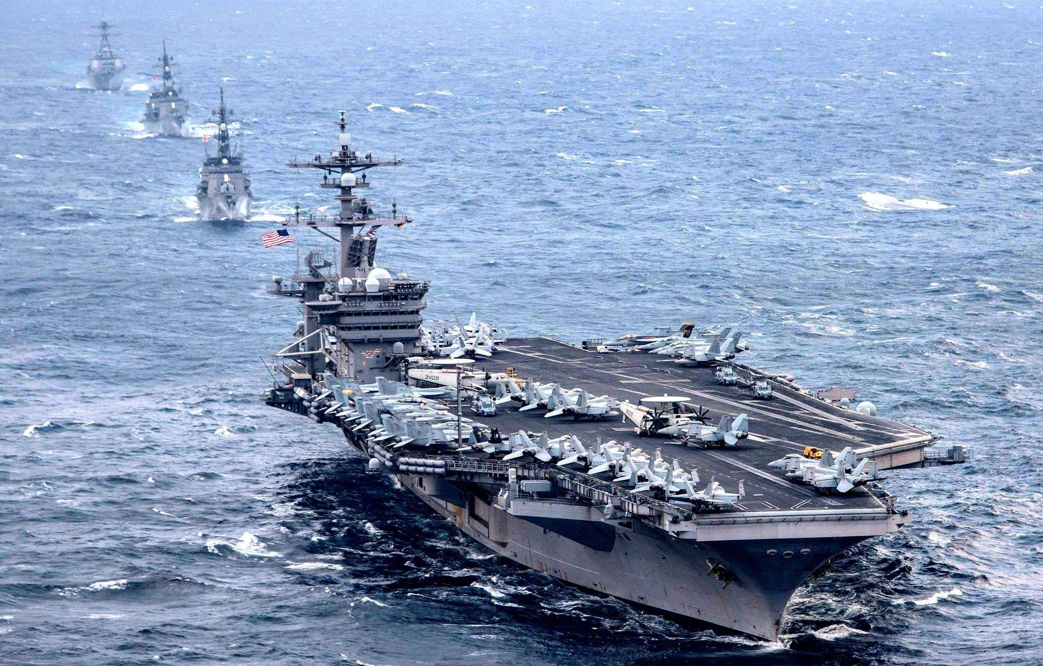 亮剑时刻到了！美航母南海集结，中国也出兵波斯湾与俄伊海军会合