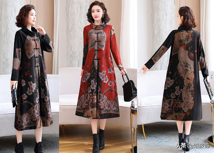 五一出游时，穿搭这几款民族风印花连衣裙，随手一拍都是美照