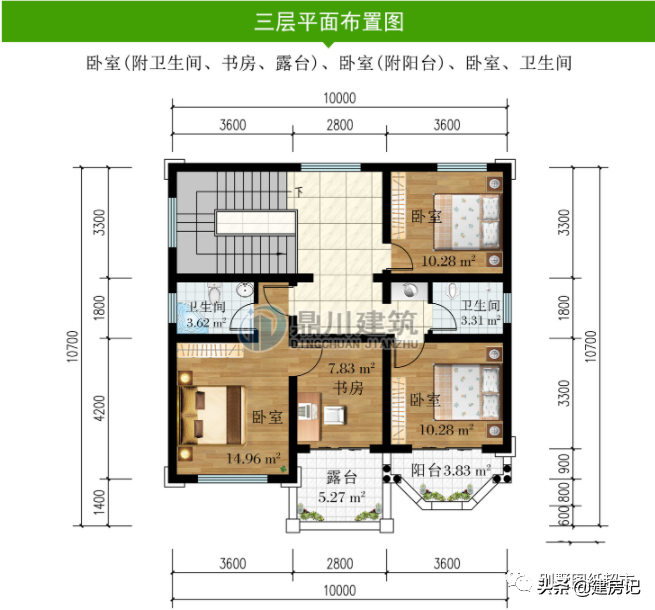 四川5款开间10米别墅，造价经济，格局优良，不输大开间美观大气