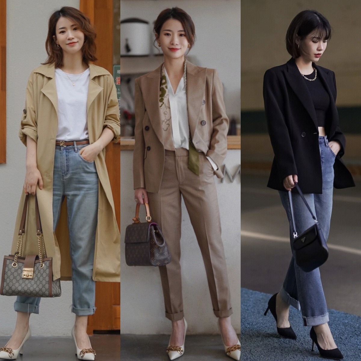 她身高只有153，却成了小个子穿衣标杆！学她的长裤穿法，很显高