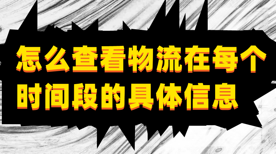 怎么查看物流在每个时间段的具体信息