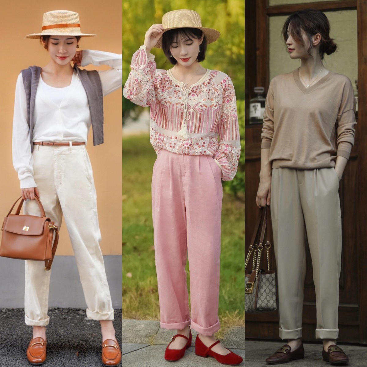 她身高只有153，却成了小个子穿衣标杆！学她的长裤穿法，很显高