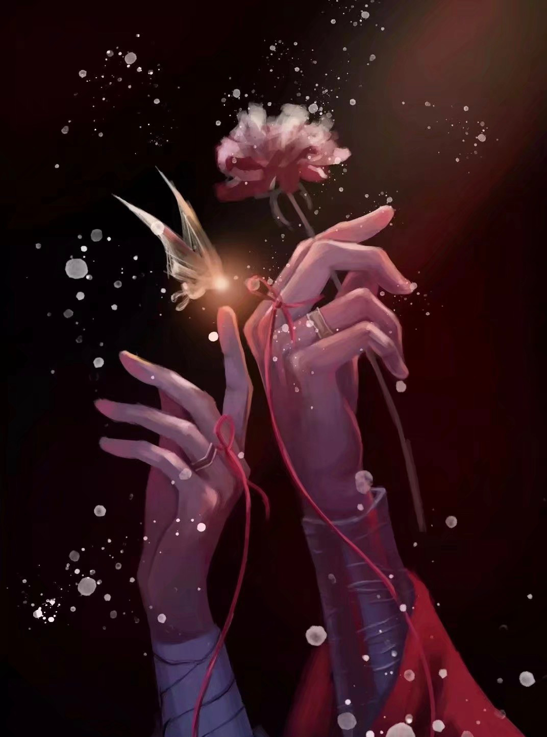 花城谢怜图片(天官:谢怜借运气摇骰子,郎萤依赖太子不放手,花城吃醋太