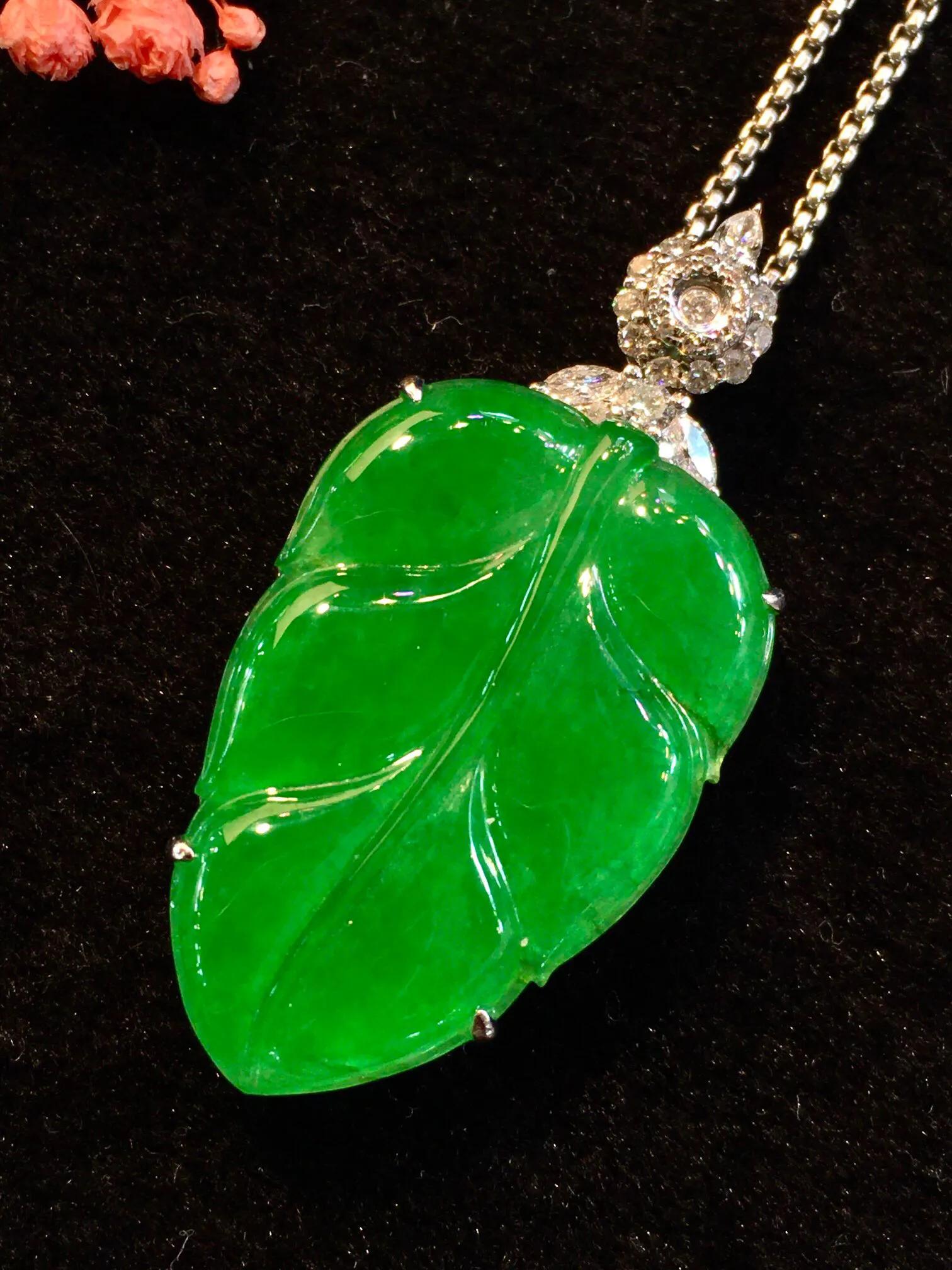 翡翠叶子吊坠图集②