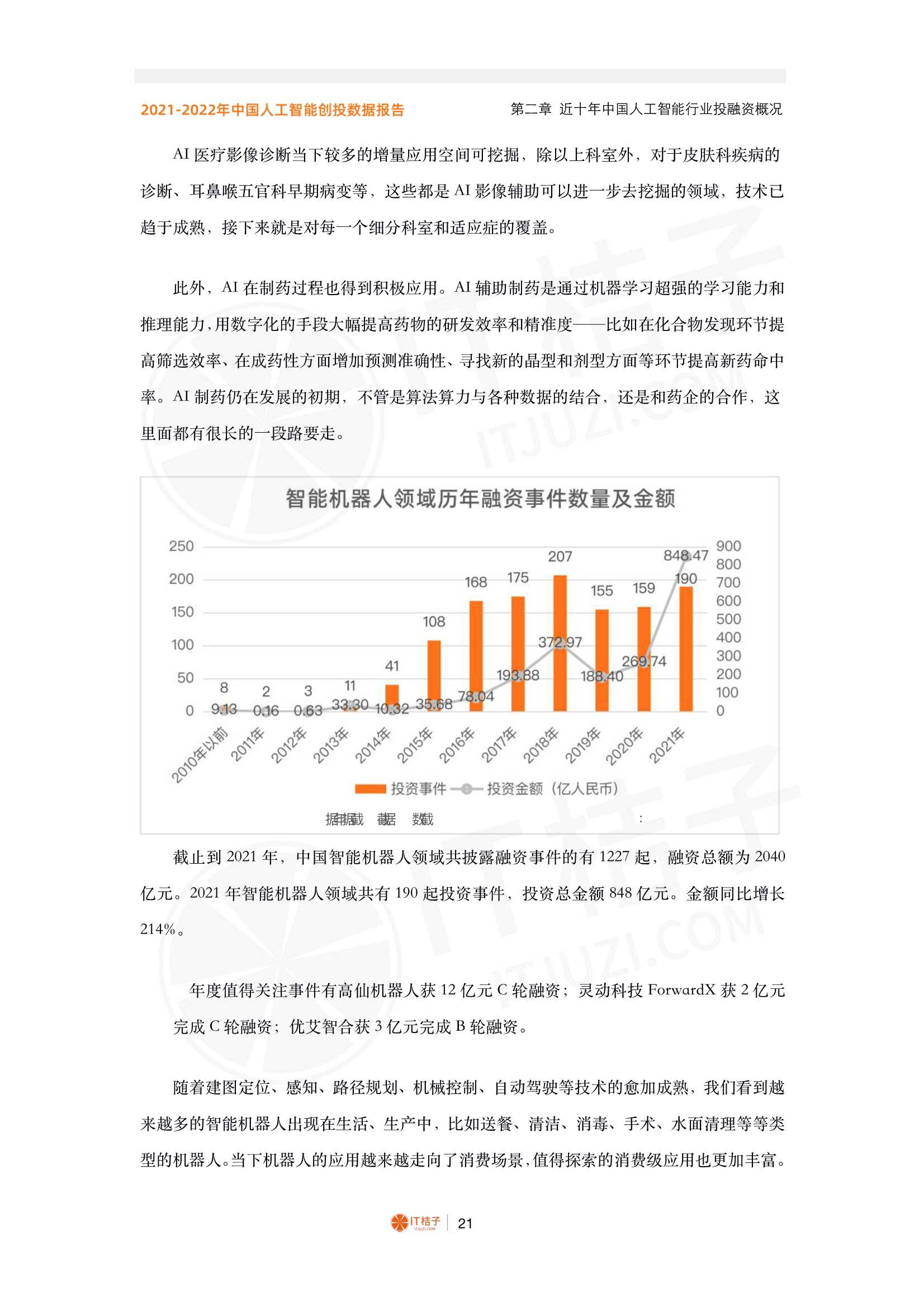 2021-2022年中国人工智能产业创业与投资报告