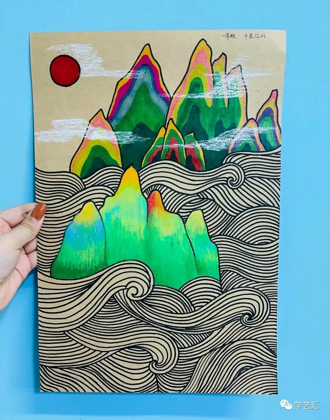 儿童画创作必备素材——42张儿童画，配色漂亮，造型简单