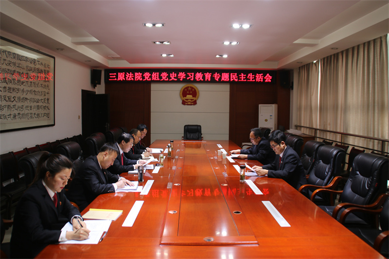 三原县人民法院党组召开党史学习教育专题民主生活会