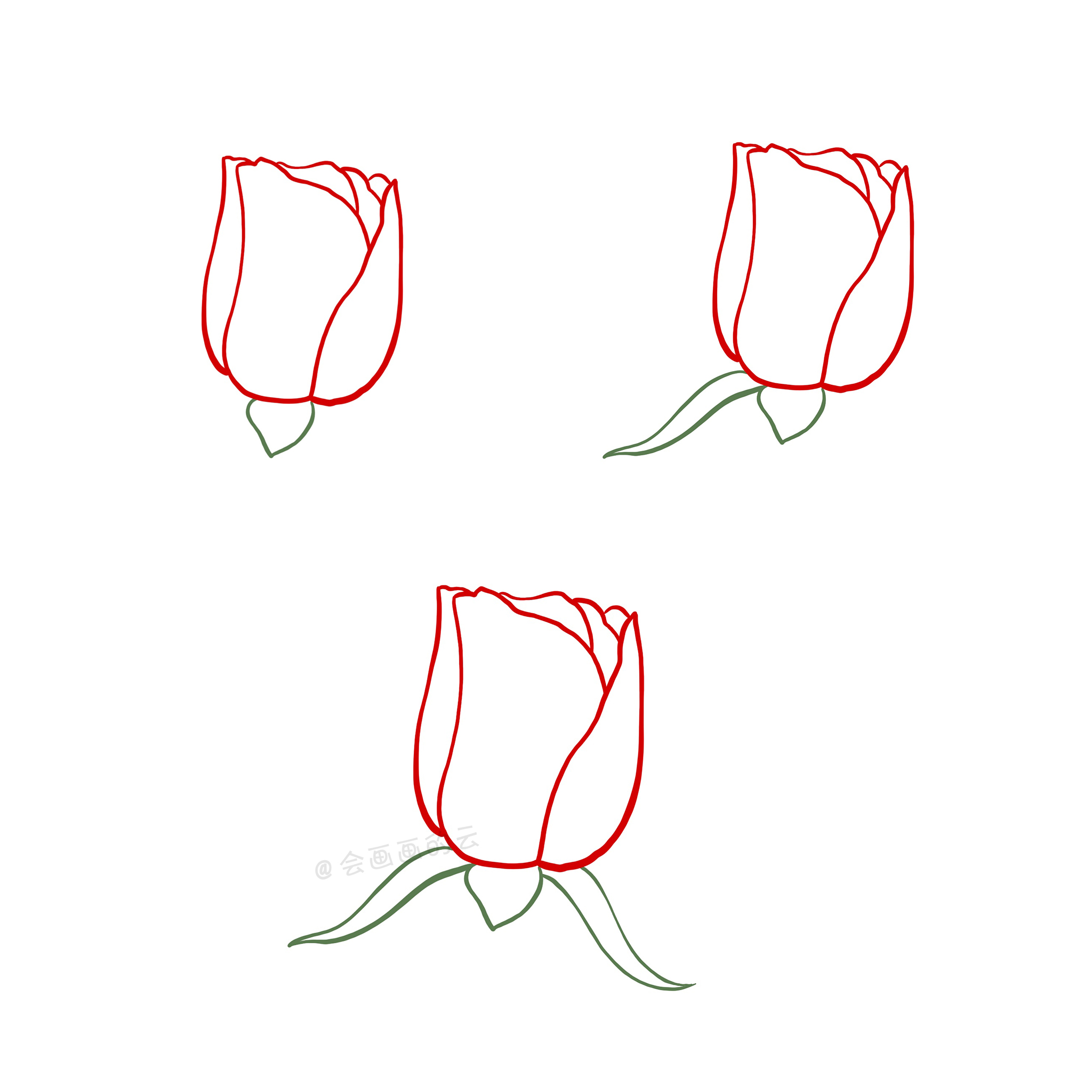 玫瑰花简笔画怎么画玫瑰花的简笔画步骤图解及步骤 