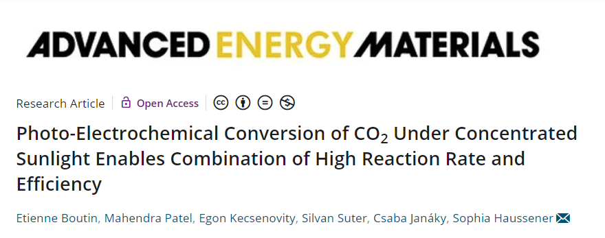 CO₂最新AEM: 高速率、高效率的CO₂光电化学转化