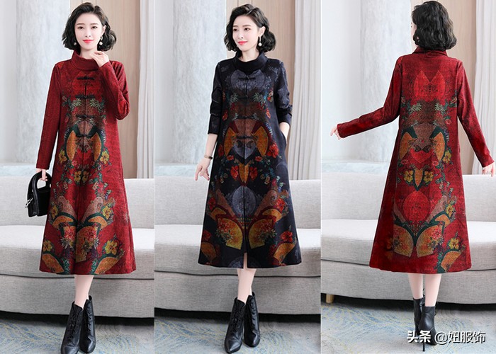 五一出游时，穿搭这几款民族风印花连衣裙，随手一拍都是美照