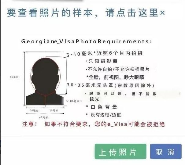 格鲁吉亚电子签证照片尺寸要求及处理方法