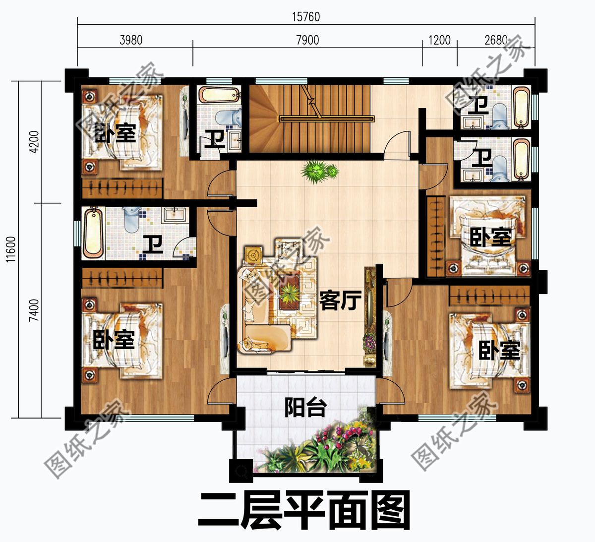 农村三层欧式别墅，白色墙体与蓝灰色坡屋顶搭配和谐，增添浪漫感