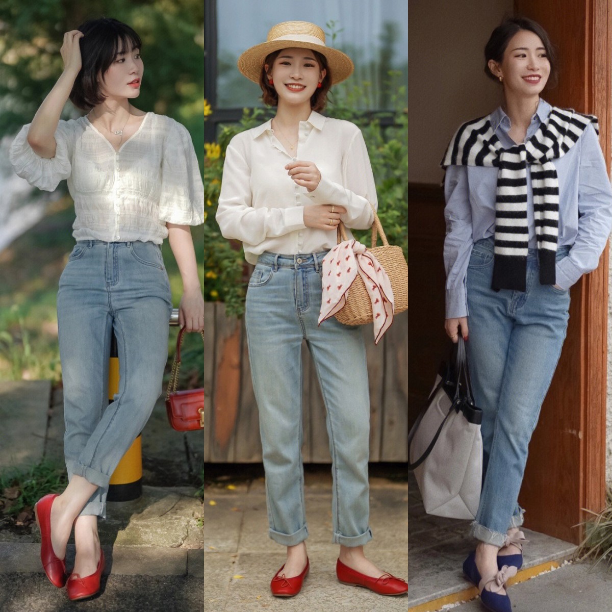 她身高只有153，却成了小个子穿衣标杆！学她的长裤穿法，很显高