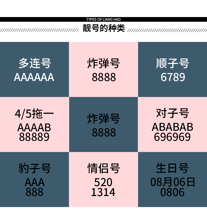 新到手机靓号，AAAA、AABBCC、AABBCCDD集合