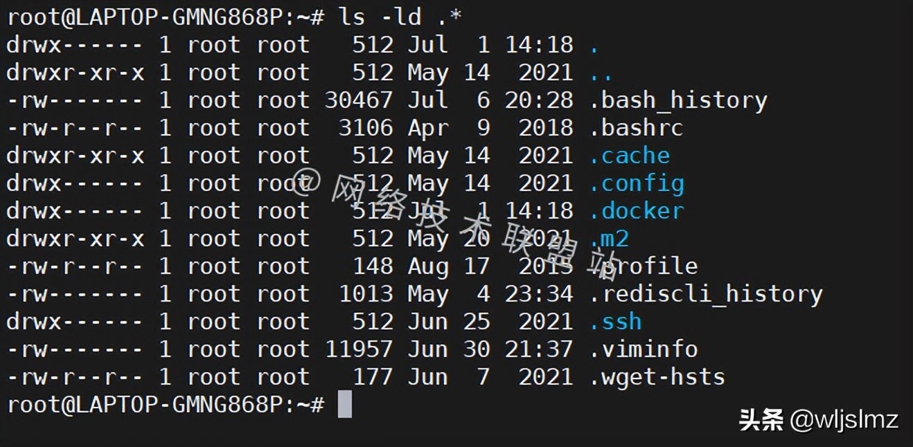 想要在Linux中只显示隐藏文件，用对ls就可以实现