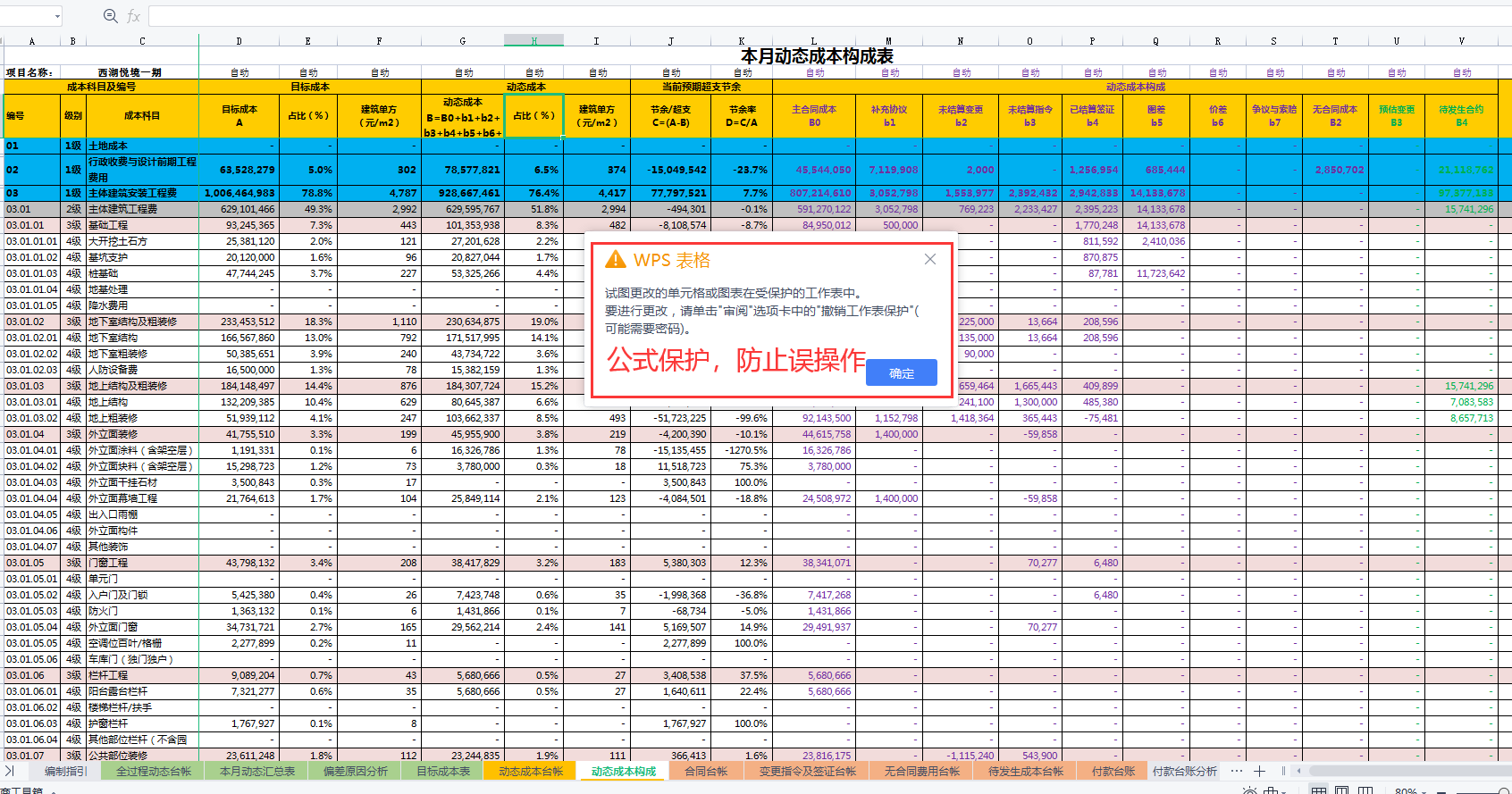 项目经理都被惊到了！有这套施工项目动态台账，造价工作轻松拿捏