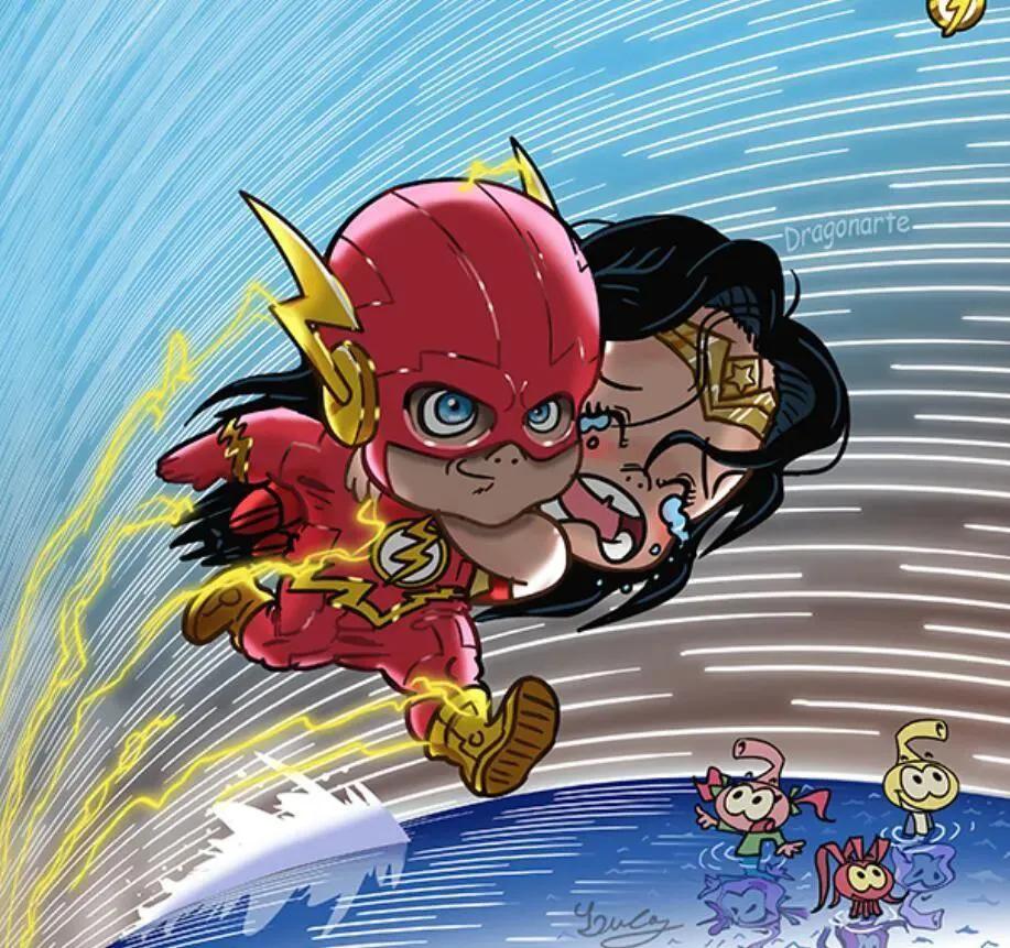 漫威DC搞笑漫画，蝙蝠侠和超人比赛射飞镖，闪电侠：你们礼貌吗？