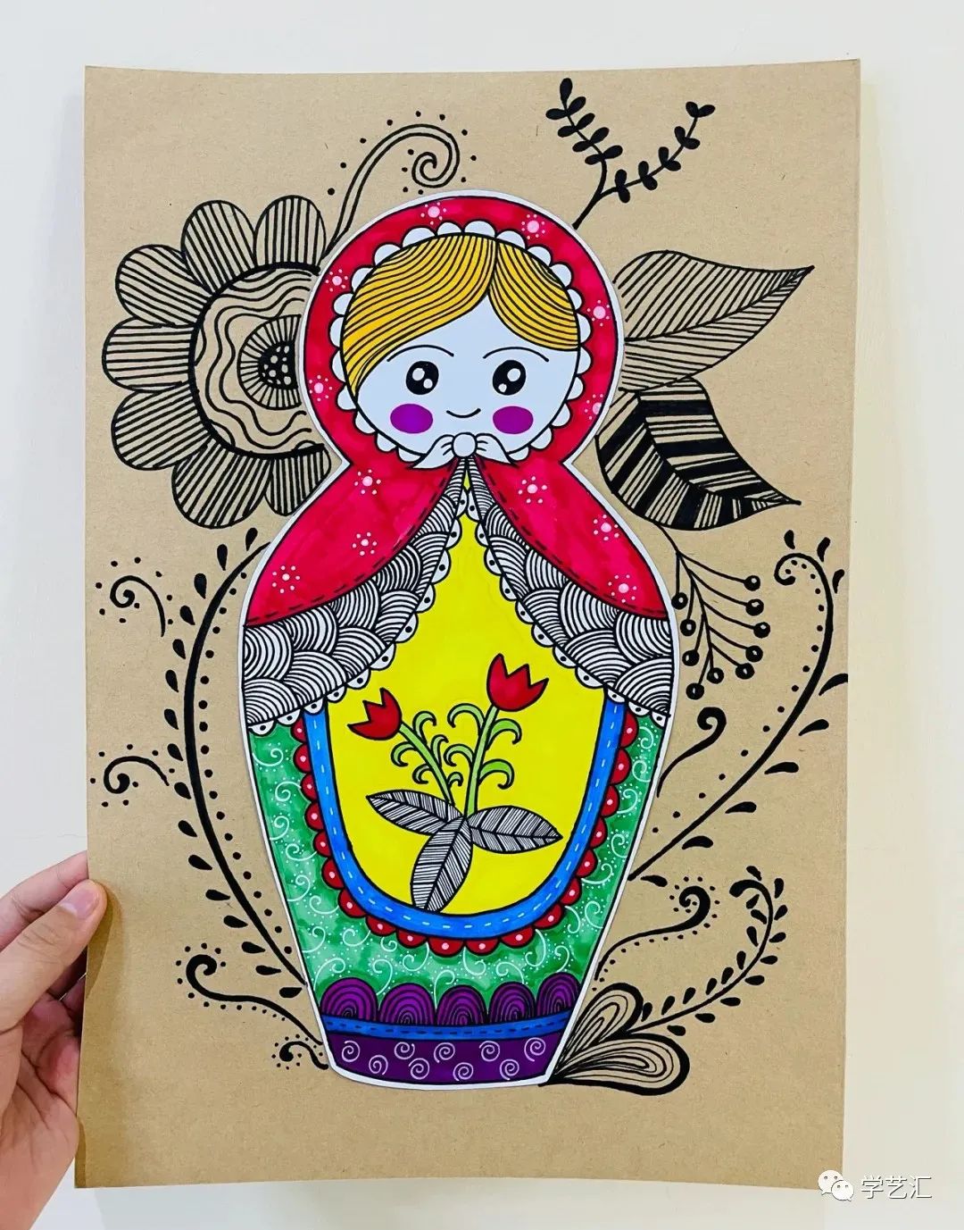 儿童画创作必备素材——42张儿童画，配色漂亮，造型简单