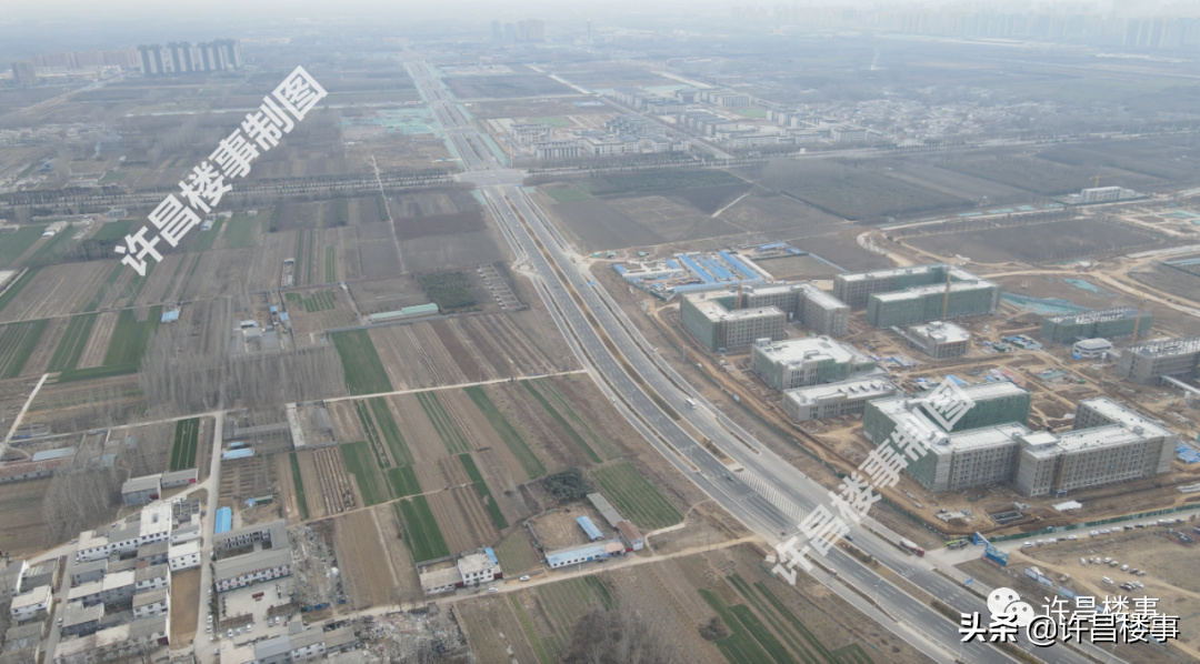 中原科技学院、体育中心、建安综保区、区二高航拍（2022.02）