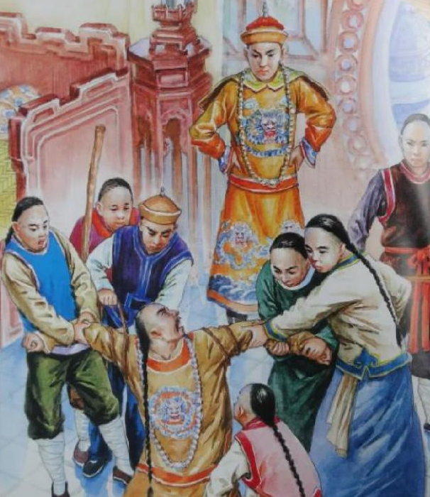 鳌拜最后一次见康熙时，突然脱掉上衣，康熙见状泪目：免其死罪