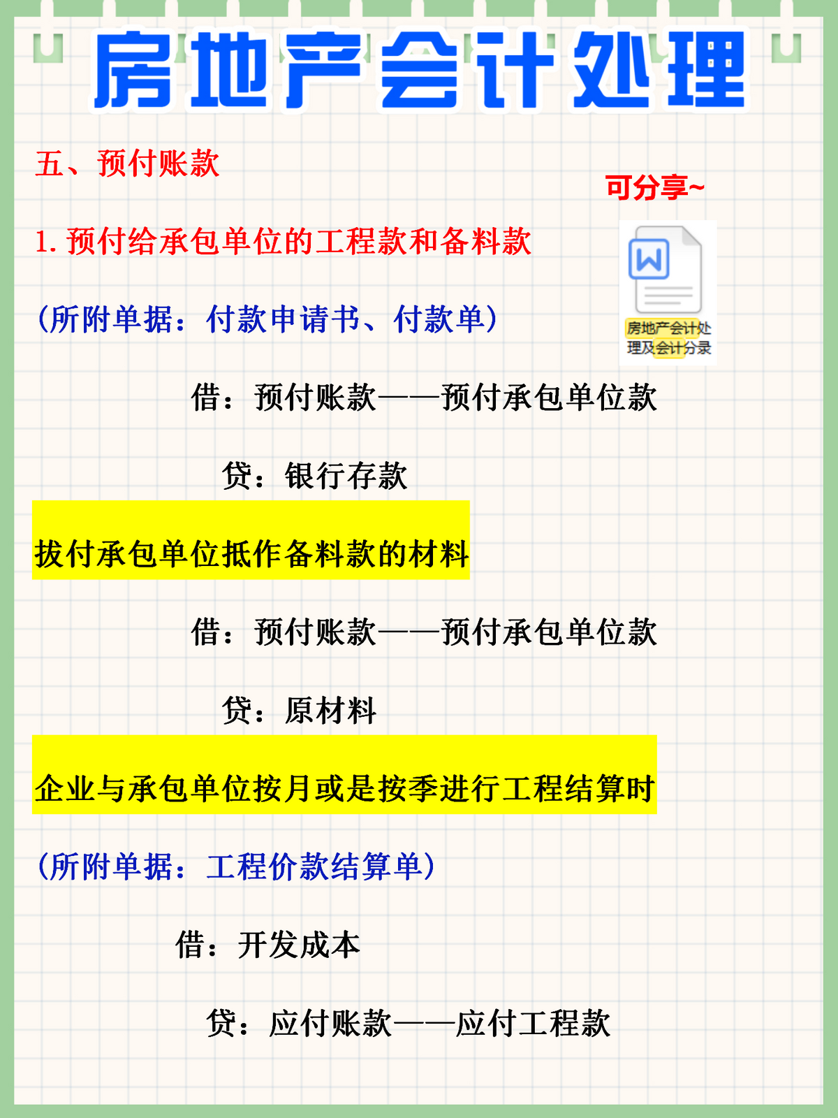 身为房地产会计，却不会账务处理？有这份账务处理流程，全搞定