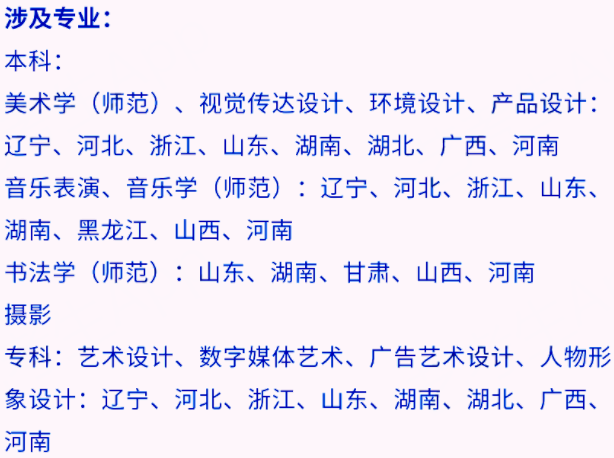 艺考生看过来收藏好！186所大学采取统考成绩招生艺术类专业