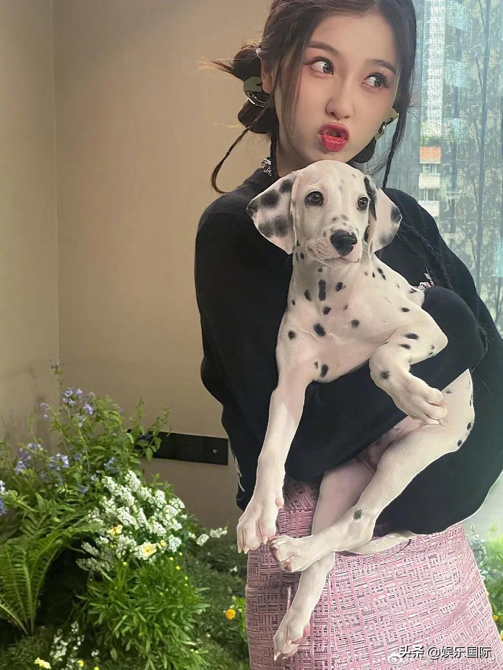 虞书欣晒美照娇艳迷人 穿小粉裙妆容精致