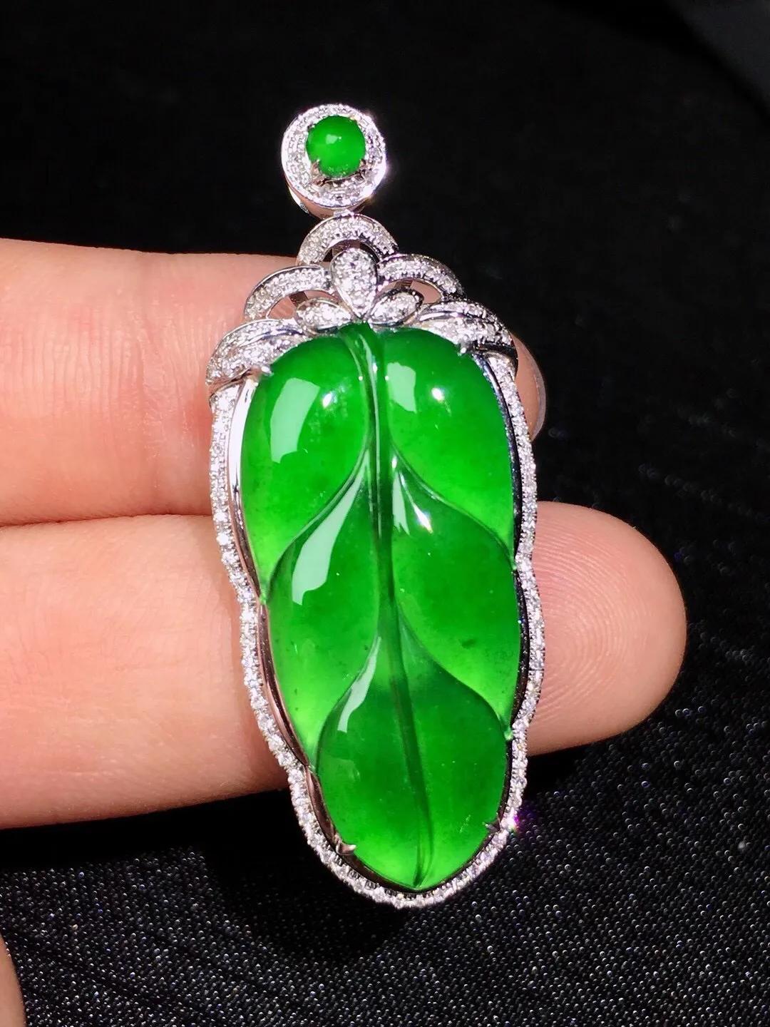 翡翠叶子吊坠图集①