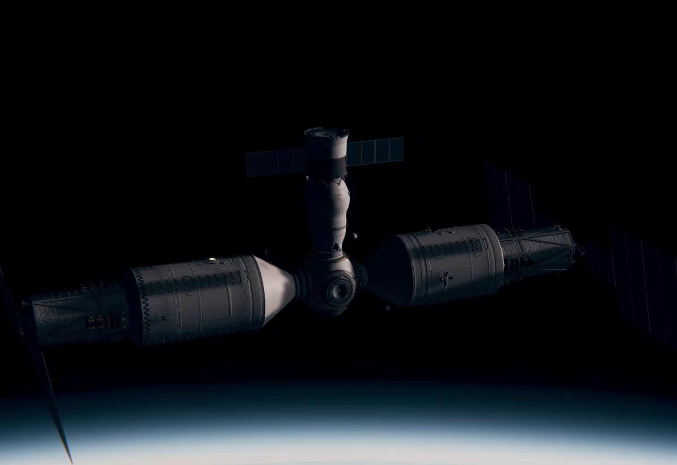 ���칬�ռ�վ֮����һ���ٶּ��ռ�վ���࣬���߶ԱȻ������