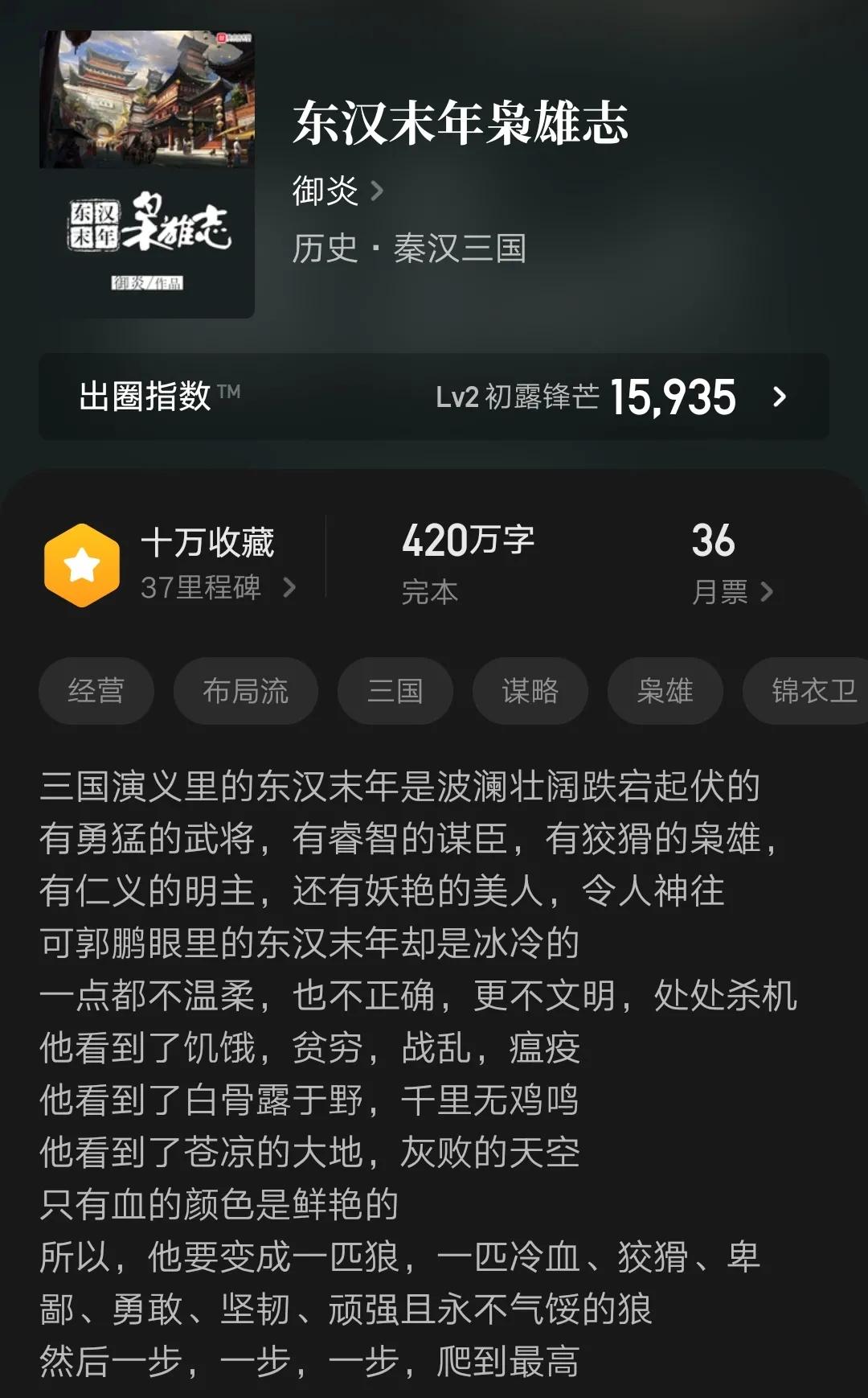 六本秦汉三国时期完本精品小说，文笔好收藏高，内容精彩，书荒进