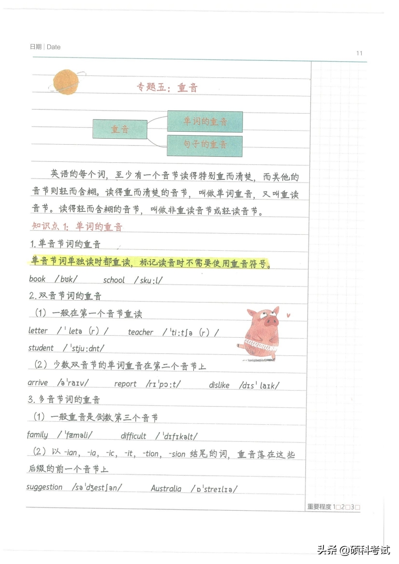 小升初英语：小学状元学霸笔记（pdf版，共212页）替孩子收藏好