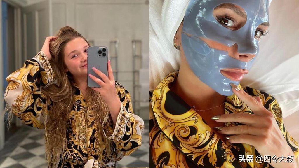 贝克汉姆爱女偷穿妈妈睡袍，摆网红级自拍，贝嫂笑哭：从哪学的？