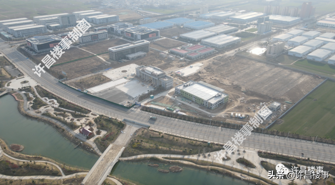 中原科技学院、体育中心、建安综保区、区二高航拍（2022.02）