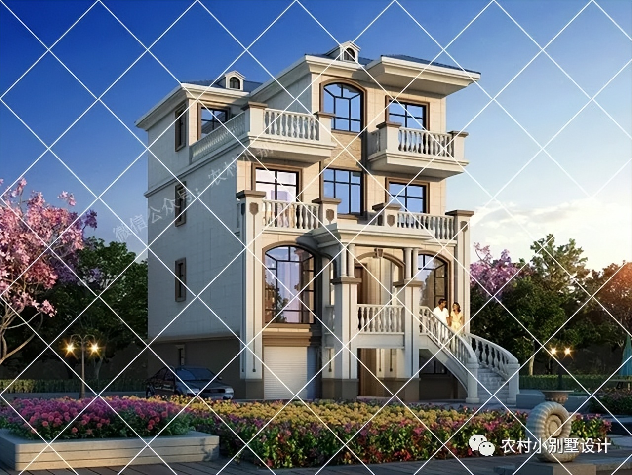 2022值得建！9套挑空客厅+旋转楼梯复式三层农村别墅豪宅