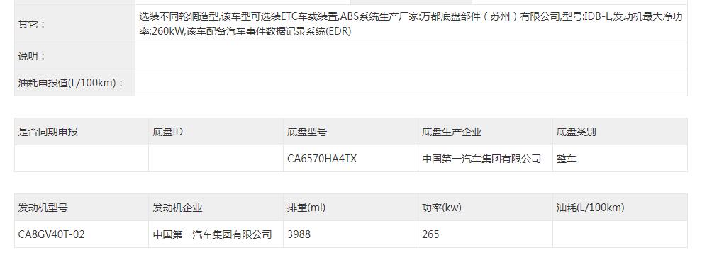 2022年最弱V8发动机？红旗LS7申报信息曝光