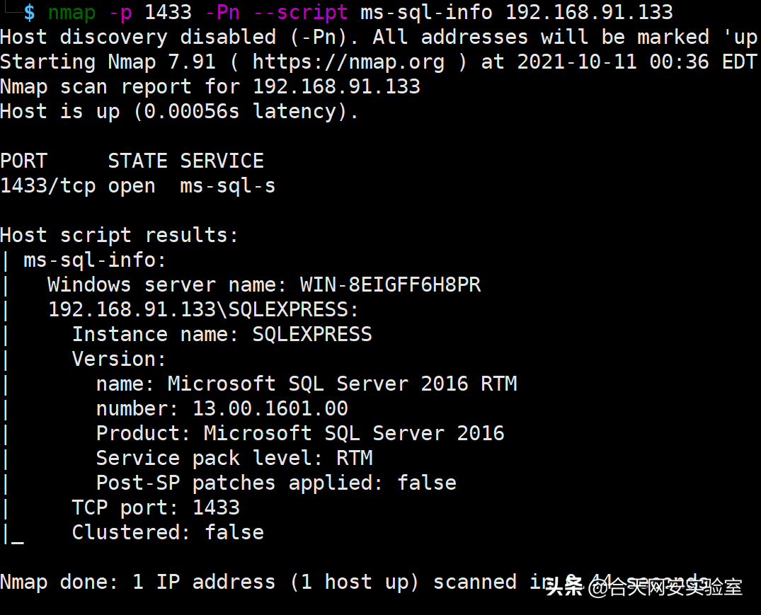 利用Nmap对MSSQL进行渗透测试