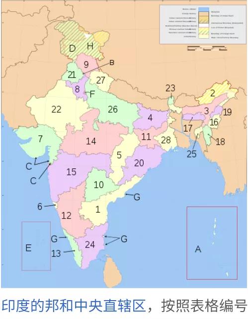 印度行政区划