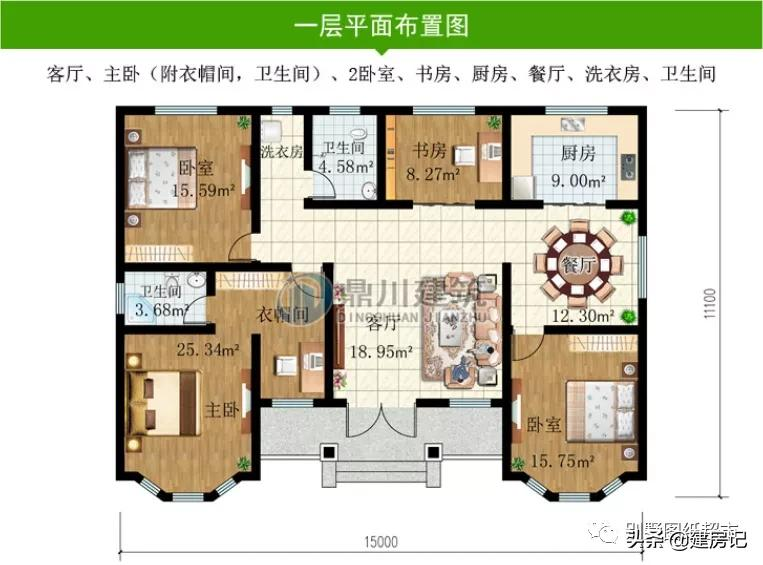 江西18款一层农村别墅,各有特色,低造价15万建房,人人都建得起