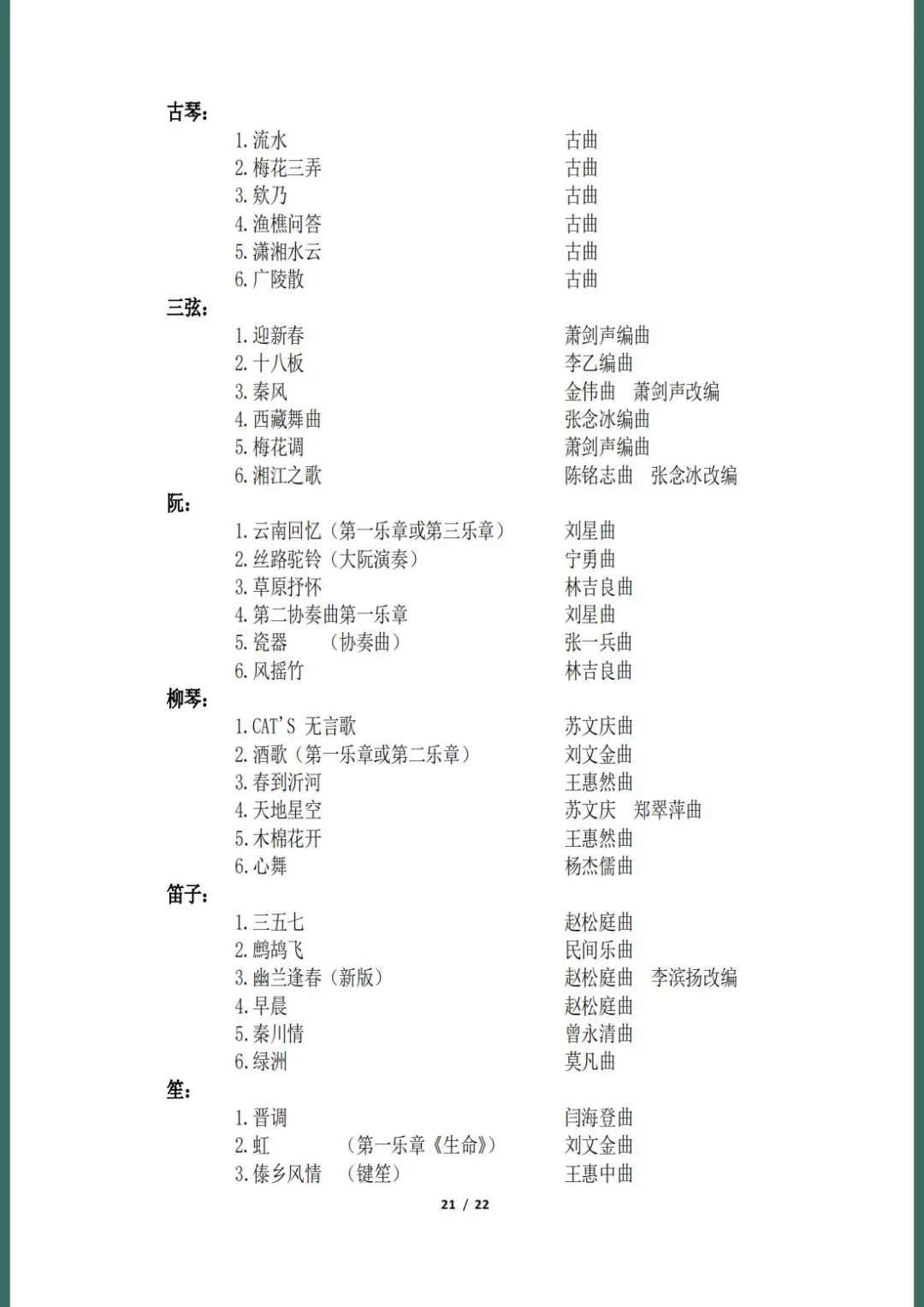 天津音乐学院2022本科招生简章！校考专业与各省统考子科类对照表